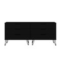 Manhattan Comfort Rockefeller 6-Drawer Double Low Dresser in Black 155GMC2